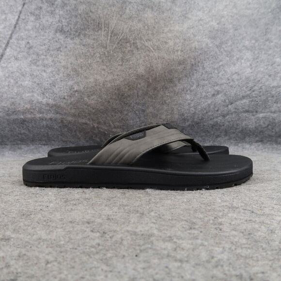 Flojos Shoes Mens 8 Sandal Flip Flop Slip On Memory Foam Comfort Surf Gray Black - Picture 12 of 12